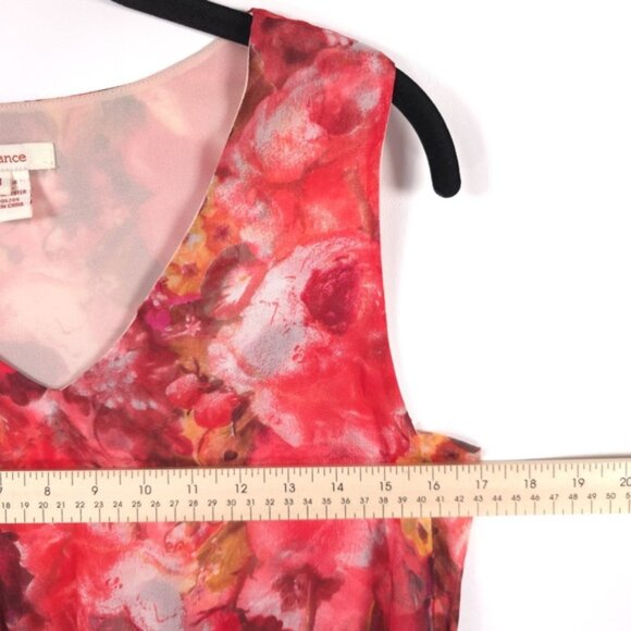 Sundance Women’s 100% SILK Red Mini Dress Floral Watercolor Chiffon Tie Waist 4 - Picture 5 of 11